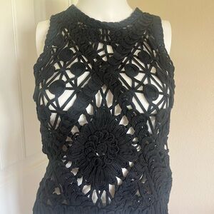 BRAND NEW Black Crochet Sleeveless Top